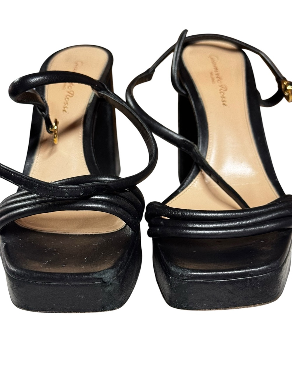 Gianvito Rossi Milano Black Platform Block Heel Sandals Size 37.5